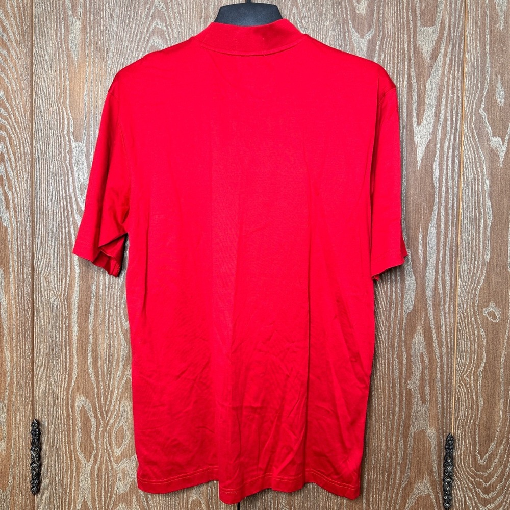 NWT Slazenger Golf Collection Men Red Mock Neck Mercerized Cotton Polo Reunion M - Picture 5 of 6